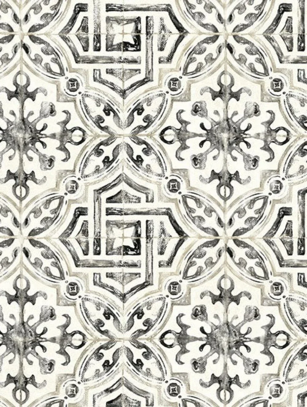 Wallpaper Sonoma Black & White Spanish Tile Farmhouse